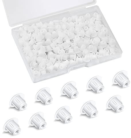 AIEX 250 Pièces 5 mm Cache Trou en Plastique Blanc Bouchon Plastique pour Meuble Rond Vis Perceuse Trous Sorties Armoire Étagères