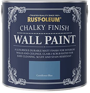 Rust-Oleum Blue Wall and Ceiling Paint in a Chalky Matt Finish - Cornflower Blue 2.5L