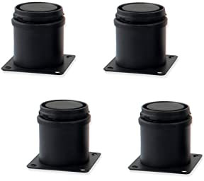 Gittcoll 4 Stück Einstellbare Edelstahl Möbel Beine Matte Schwarz Metall Tisch Stuhl Ersatz DIY Beine mit rutschfestem Gummi Pad für Schrank Schrank Sofa Couch Bücherregal (6 cm)