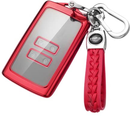 Z.MYUKI 【5 Farben】 Duster 3 Schlüsselhülle mit Schlüsselanhänger für Dacia Duster 2 2017-2024 2025 Zubehör Key Cover (Rot)