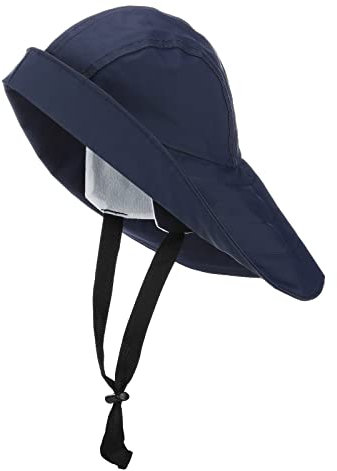 FRIESEN Friesennerz Südwester 'Land voraus!' - Regenhut Regenmütze Wasserdicht mit Kinnriemen und Innenfutter in Marine Blau Größe XL