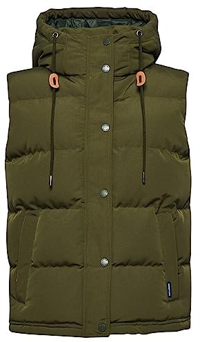 Superdry Hooded Everest Gilet A7, Surplus Goods Olive, L Femme