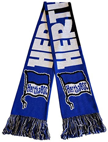 Hertha Berlin Schal | Fußball Fanschal | Premium Acryl Strick, Rot/Ausflug, einfarbig (Getaway Solids), Large