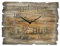ARTLAND Wanddeko Wanduhr ohne Tickgeräusche aus Holz Funk Uhr lautlos Rechteckig 40x30 cm Landschaft Toskana Berge Tal Haus Kirche Felder Zypressen Mediterran Rustikal A5DM