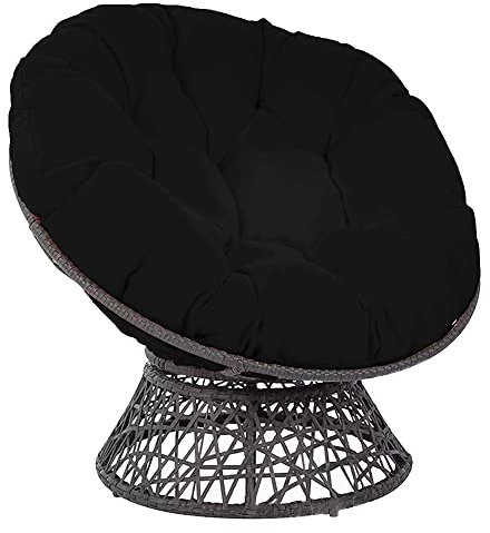 Morbuy Papasansessel Kissen Sitzauflage, Spritzwassergeschützt Rundes Dicke Stuhlkissen Bequem & Weich Sitzkissen Hängesessel für Indoor Outdoor Garten Stuhlauflage (70x70CM,Schwarz)