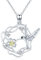 TRISHULA Kolibri Halskette 925 Sterling Silber Kolibri Anhänger Blumen Vogel Halskette Tierschmuck Zirkon für Frauen Mädchen