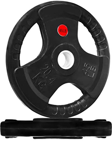 Signature Fitness Olympic Hantelscheibe aus Gusseisen, 5,1 cm, für Krafttraining und Gewichtheben, mehrere Größen