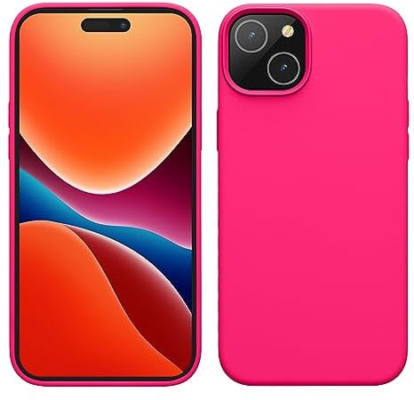 kwmobile Case for iPhone 15 Case - Soft TPU Silicone Cover - Neon Pink