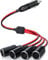 GTIWUNG 12V/24V Auto Motorrad Zigarettenanzünder Stecker, 1 bis 4 KFZ Auto Zigarettenanzünder Stecker mit Kontrollleuchte, 4-Wege Auto Adapter Splitter, Verlängerungskabel Zigarettenanzünder 4 Fach