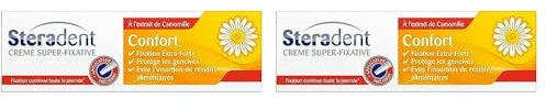 STERADENT Crème Fixative Confort à la Camomille Tube de 40 g (Lot de 2)
