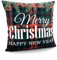 heimtexland ® Dekokissen Weihnachten Deko Kissen Soft Velour Kissenhülle 40x40 Karo Rot Grün Typ652 Merry Christmas