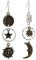 Mabor Bronze Gothic Asymmetrical Sun Moon Face Dangle Earrings Sun Moon Star Dangle Earrings for Women Vintage Statement Earrings for Masquerade Cosplay Party Jewelry