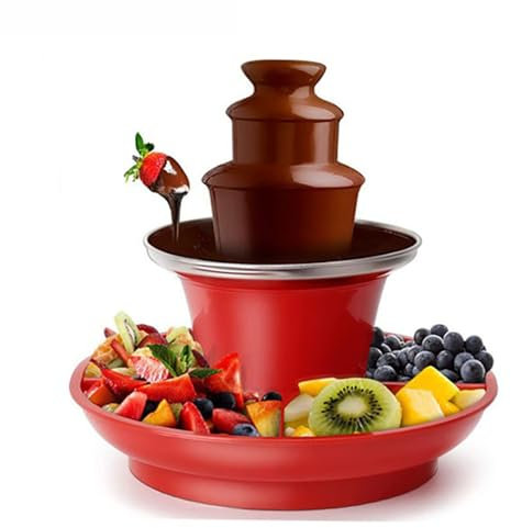 3 Layer Chocolate Waterfall Hotpot Machine DIY Handmade Automatic Chocolate Melting Tower with Fruits/Nuts/Treats Serving Tray