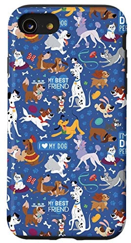iPhone SE (2020) / 7 / 8 Disney Dogs I Love My Dog Blue Case