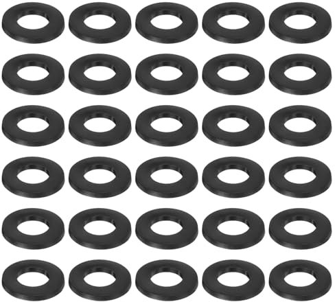 PATIKIL M3 Nylon Spacers, 500Pcs Plastic Spacer Assortment 7mm OD x 1mm L Spacer Screw Standoff Round Electrical Outlet Spacers for 1/8in Screw Bolts Hardware Receptacle, Black