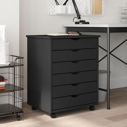 WRJENFSC Werkstatt-Schließfächer Büro-Lagerschränke Büro-Lagerschränke Rollschrank mit Schubladen Moss Grau Massivholz Kiefer Geeignet für Arbeitszimmer, Büro, Wohnzimmer, Küche