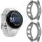 MWOOT Compatible con Garmin Forerunner 165 Protectores Cristal Templado 4 Unidades y Funda Silicona 2 Unidades, 9H Dureza Resistente a Arañazo Protector Pantalla Vidrio Proteccion Smartwatch
