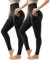 Sanpetix Sport Leggings Damen High Waist, Sporthose Damen Lang Mit Taschen Für Gym Yoga 2er Pack XXL Schwarz