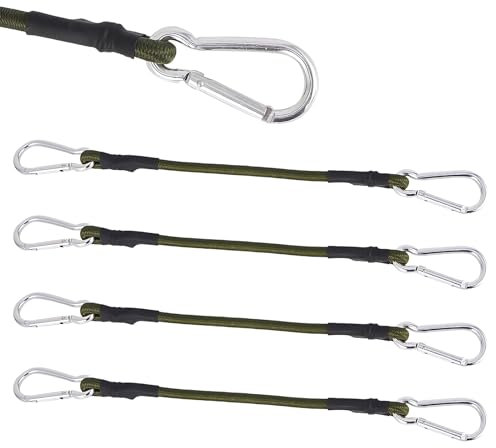 Spanngummi mit Karabiner Funmo 4PCS Expander mit Karabinerhaken 30cm Robuster Gummispanner mit Haken Gepäckspanner Set Vielseitiger Gummibänder für Sonnensegel, Tarps, Garten, Fahrrad, Auto, Ladung
