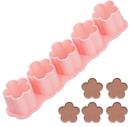 Emporte-Pièces, Mini Emporte Piece Makrout en Plastique Emporte-Pièces Tampon pour la Cuisson du Chocolat, y Compris 5 Cavités(Forme de Fleur)