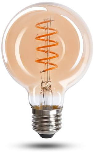 CROWN LED E27 LED Vintage-Glühlampe - Warmweiße - Energieeffizient E-Klasse - Entspricht 38W Glühlampe - Langlebig - Ideal für Zuhause, Hotels, Restaurants, Stoßfest - Retro Design - 14,2 x 6,4 cm