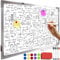 Magnetisches Whiteboard 90x60 cm 4 Marker 10 Magneten Schwamm Vertikal Horizontal Stiftablage Magnettafel für Präsentation Büro Haus Schule 24326