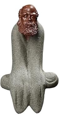 QJFORU Teeservice, Zen-Keramik-Ornamente, Farbiger Sand, Keramik-Buddha, handgefertigte Statue, Kunsthandwerk, Buddha-Statue, Heim, Teestube, Gartendekoration, Ornamente(Green)