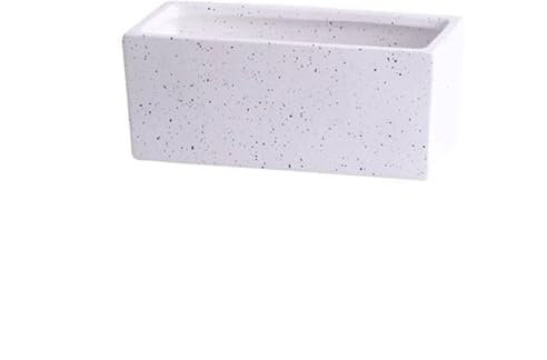 Fioriera rettangolare in ceramica con vassoio, moderna, scandinava, verde, per ufficio, scrivania, piccolo vaso per bonsai, semplice e decorativo, bianco piccolo