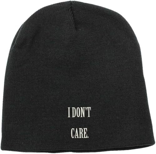 I Don't Care bestickte Beanie-Mütze, Wintermütze, Schwarz, Schwarz , Einheitsgröße