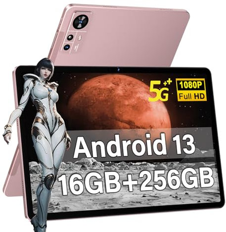 Tablette 11 Pouces 2k Android 13, 16GO RAM + 256GO ROM(TF 512GO) | 2000 * 1200 Pixels | 8600 mAh |5MP + 13MP | 5G+2.4G WIFI | Octa - Core | Bluetooth 5.0 | Tablette Avec Étui De Protection - Or Rose