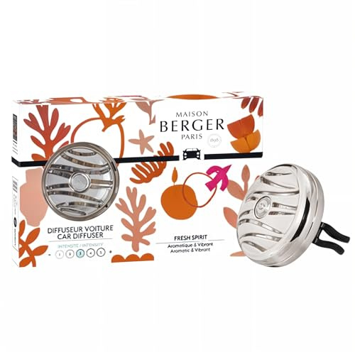 Maison Berger - Nachfüllbares Auto-Lufterfrischer-Entlüftungsclip-Diffusor-Set Fresh Spirit