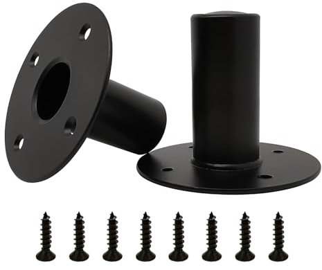 IMSurQltyPrise Speaker Stand Top Hat, Metal Speaker Cabinet Pole Mount Adapter, Black Color, 2Pcs - 110 x 100mm / 4.33 x 3.94