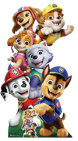 Star Cutouts SC4602 Paw Patrol Group Shot Cardboard Cut Out Height 164cm - Ideal for Paw Patrol Theme, Parties, Birthdays & Fans, Room Decorations & Events