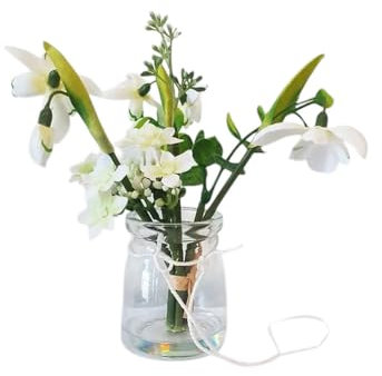 FloristryWarehouse Künstliches Schneeglöckchen zum Aufhängen, im Glas, Frühlingsblumen-Ornament, 16 cm hoch