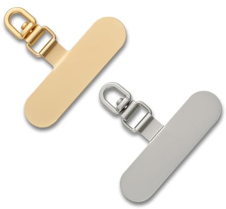 CHUQING Lot de 2 patch de chaîne de téléphone portable universel Patch pour cordon de téléphone portable Or et argent
