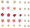 30 Stück Crocs Stecker DBALL Kirschblüten Anstecker Blumen Perlenblumen Crocs Charms Süße Und Nette Sandalen Und Hausschuhe Accessoires für Mädchen Und Kinder