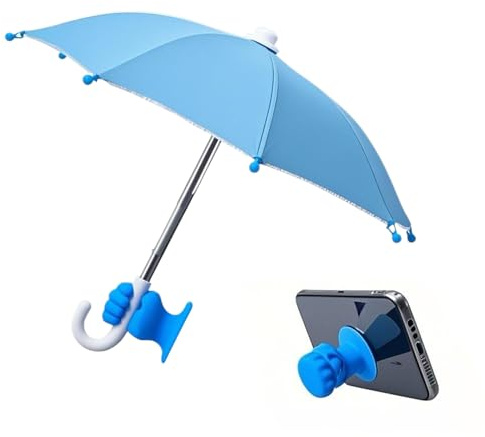 Handy-Regenschirm, UV-Schutz, Handyschirm, leichtes und faltbares Design, tragbarer und wasserabweisender Schirm, 27 cm, für Tablet, Auto, Stuhl, Outdoor-Aktivitäten