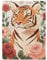 Cafemira Wooden Jigsaw Puzzle 500 pcs for Adults,tiger surrounded by roses,Exercise Hands-on Ability and Thinking Patience,Ideal for Relaxation and Family Fun,pizzles gift for animal lovers