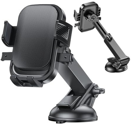 Genérico Dashboard Phone Car Mount, Phone Holder with Suction Cup, Bracket Smartphone Rack, Adjustable Cellphone Stand for Dashboards, Windshield, Travel, Women, Men, 6.3x3.9x3.1 Inches