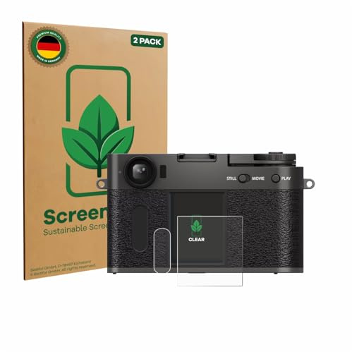 ScreenLeaf Schutzfolie für Fujifilm X Half X-HF1 | 2 Stück Transparenter Displayschutz Made in Germany Klare Displayschutz-Folie Kratzfest