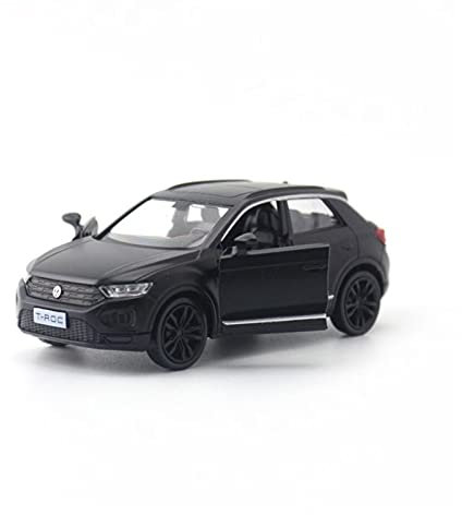 Miniatur Motorfahrzeug-Modelle Diecast Automodell 1 36 Maßstab Für Volkswagen T-ROC SUV Zurückziehen Simulation Legierung Spielzeugautomodell Fertigmodell(Schwarz)