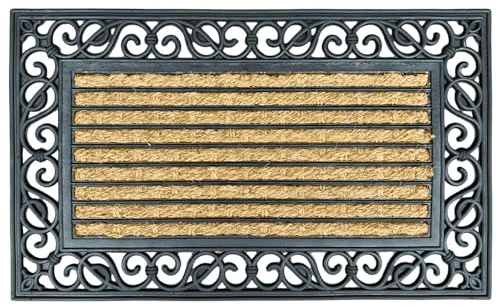 EDS Coir Door Mat Heavy Duty Non Slip Indoor Outdoor Doormat Washable Shoe Scraper Mat Removes Grass Mud & Dirt for Front Door Patio & Entryway (1)