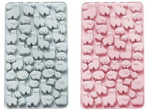 Besportble 2 StüCk Alpaka Silikonform Schokoladenform FüR Diy Schokolade Und SüßIgkeiten Flexible Wiederverwendbare Backform Tierform Leicht Entformbar FüR KüChe Und Backen