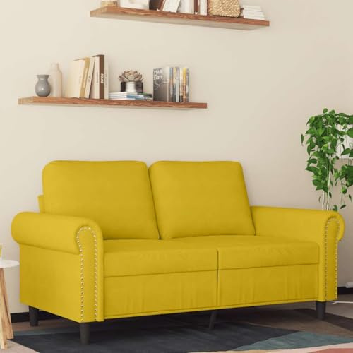 ROMHZKS Modernes 2-Sitzer Sofa Samt Grau – Bequemes Polstermöbel mit Metallgestell für Wohnzimmer, Weiche Sitzfläche und Stabiles Design