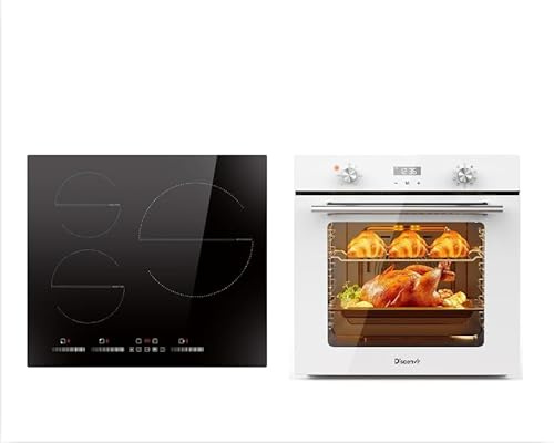 Induction Hob 3 Zones and White Oven