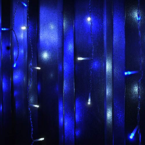 LightsGo Eiszapfen Lichterkette Außen Innen LED Lichterkette 300/400LED Warmweiß/Kaltweiß/Blau/BlauAndWhite (400LED 10M, Blau und Weiß)