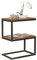 FineBuy Beistelltisch S-Form Massivholz/Metall 45 x 60 x 30 cm, Design Wohnzimmertisch Landhaus-Stil, Anstelltisch Ablagetisch eckig