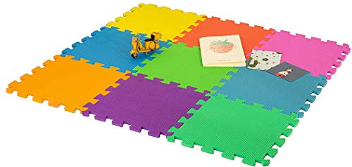 DIVCHI Foam Play Mat - 29x29cm Multi Colour Floor Mats 36 Pack - Comfortable Cushiony Foam Floor Puzzle Mat for Kids & Toddlers
