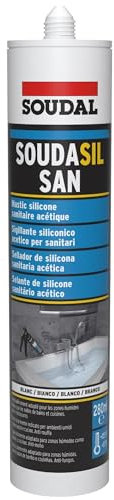 SOUDAL 11309 Cartouche de Mastic en Silicone 280 ML-pour Bois-Vitrier-Gouttière-Plastique-Blanc-11309-SOUDAL, Blanc