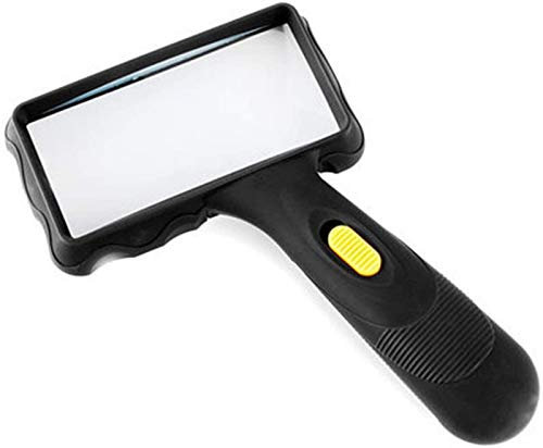 JJDSN Grossissement 10x Portable, loupe de Lecture à Fort grossissement, loupe Lumineuse rectangulaire portative pour la Lecture des Personnes âgées